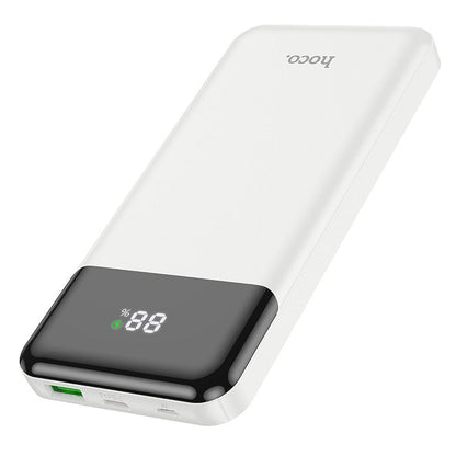 Ekstern Batteri HOCO J102, 10000mAh, 20W, QC + PD, 1 x USB-A - 1 x USB-C, Hvid