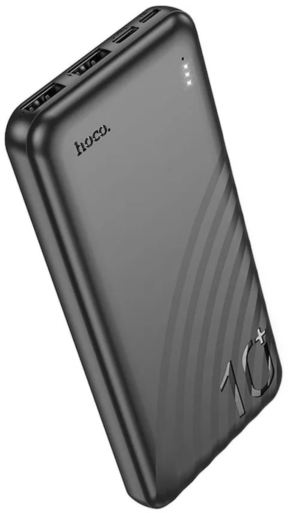 Ekstern Batteri HOCO J123, 10000mAh, 10W, 2 x USB-A, Sort
