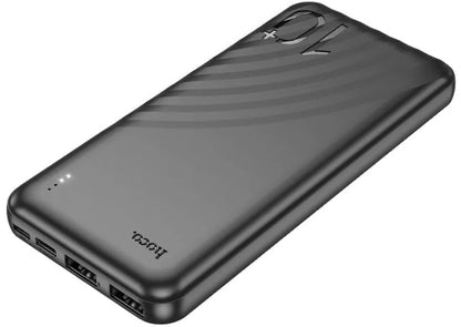 Ekstern Batteri HOCO J123, 10000mAh, 10W, 2 x USB-A, Sort