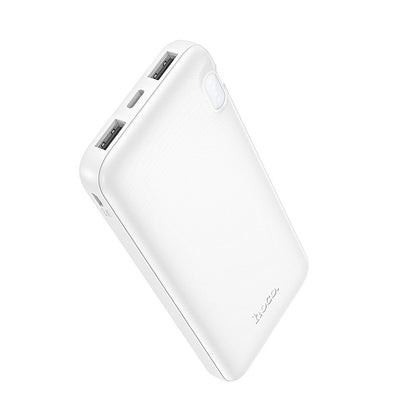 Ekstern Batteri HOCO J128, 10000mAh, 10W, 2 x USB-A, Hvid