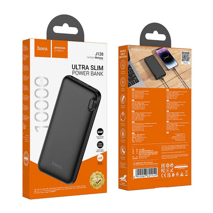 Ekstern Batteri HOCO J128, 10000mAh, 10W, 2 x USB-A, Sort