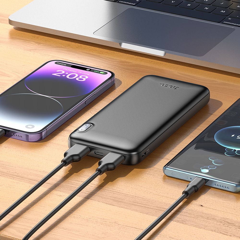 Ekstern Batteri HOCO J128, 10000mAh, 10W, 2 x USB-A, Sort