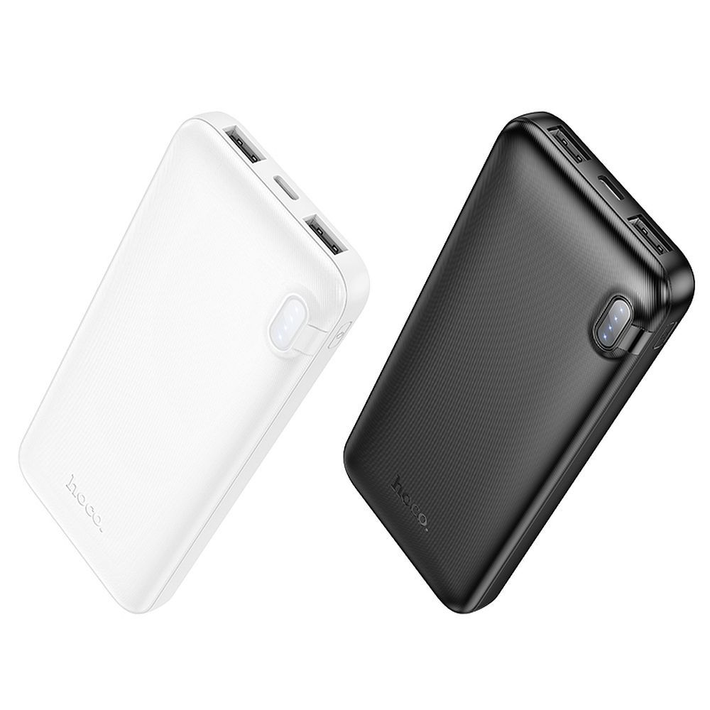 Ekstern Batteri HOCO J128, 10000mAh, 10W, 2 x USB-A, Hvid
