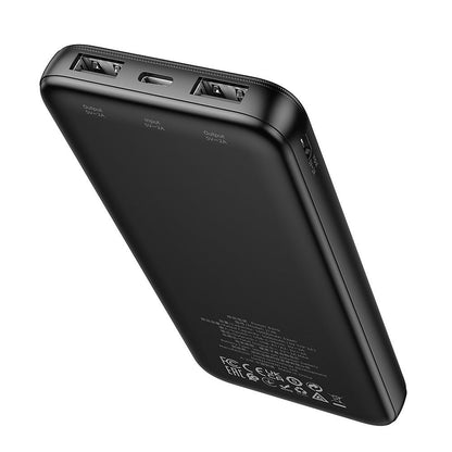 Ekstern Batteri HOCO J128, 10000mAh, 10W, 2 x USB-A, Sort