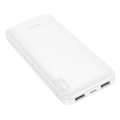 Ekstern Batteri HOCO J128, 10000mAh, 10W, 2 x USB-A, Hvid