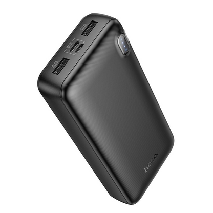 Ekstern Batteri HOCO J128A, 20000mAh, 10W, 2 x USB-A, Sort, Genforseglet
