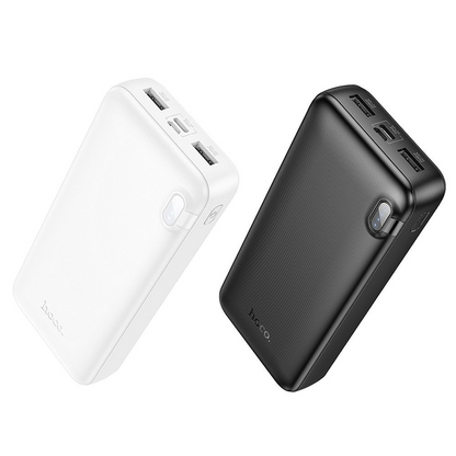Ekstern Batteri HOCO J128A, 20000mAh, 10W, 2 x USB-A, Sort, Genforseglet