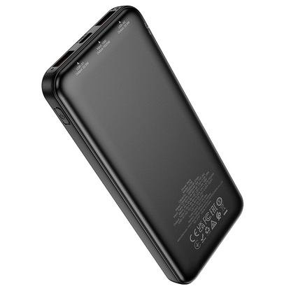 HOCO J136 powerbank, 10000 mAh, 22,5 W, QC + PD, 1 x USB-C – 2 x USB-A, sort