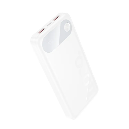 Ekstern Batteri HOCO J154, 10000mAh, 22,5W, QC + PD, 1 x USB-C - 2 x USB-A, Hvid