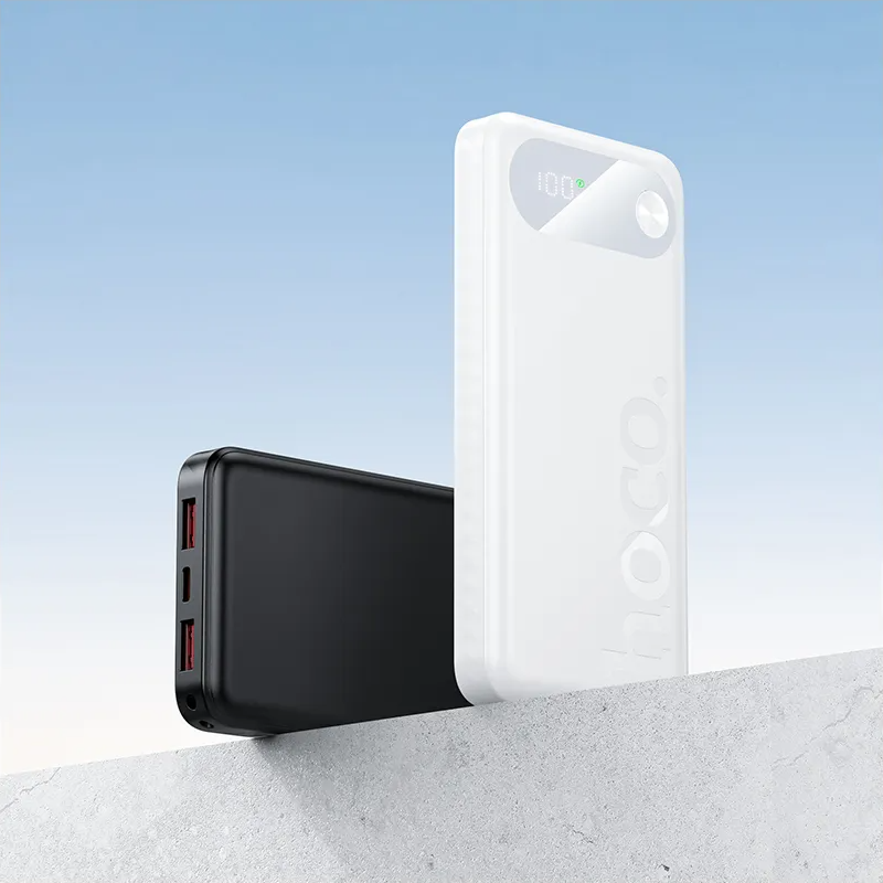 Ekstern Batteri HOCO J154, 10000mAh, 22,5W, QC + PD, 1 x USB-C - 2 x USB-A, Hvid