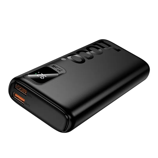Ekstern Batteri HOCO J158 Pro, 10000mAh, 22.5W, QC + PD, 1 x USB-C - 2 x USB-A, Sort