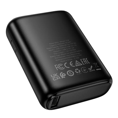 Ekstern Batteri HOCO J158, 5000mAh, 10W, 1 x USB-A, Sort