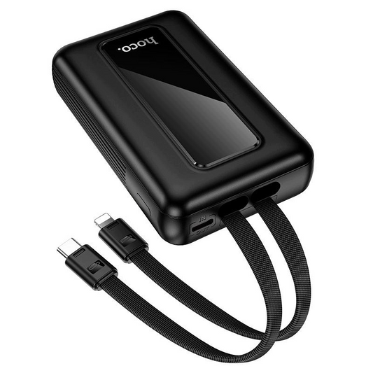 Ekstern Batteri HOCO J162, 10000mAh, 22.5W, QC + PD, 1 x Lightning - 1 x USB-A - 2 x USB-C, Sort