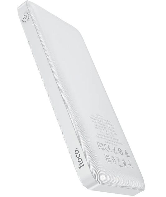 Ekstern Batteri HOCO J72, 10000mAh, 10W, 2 x USB-A, Hvid