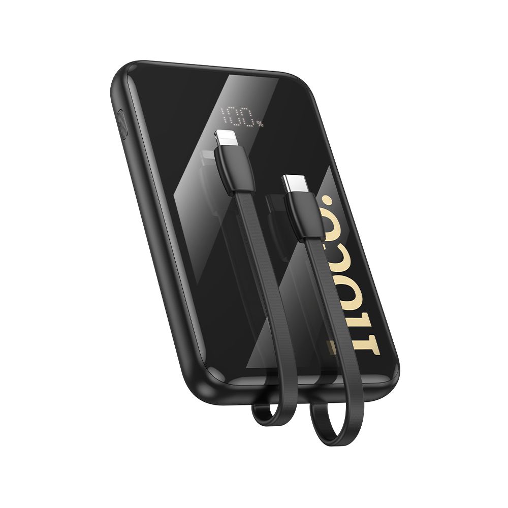 Ekstern Batteri HOCO Q37, 10000mAh, 22,5W, QC + PD, 1 x Lightning - 1 x USB-A - 2 x USB-C, Sort