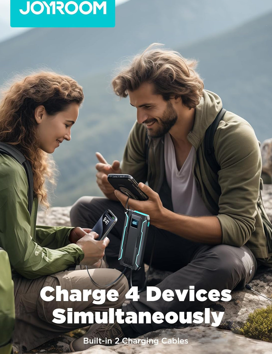 Ekstern batteri Joyroom JR-L017, 10000mAh, 22.5W, QC + PD, 1 x Lightning - 1 x USB-A - 2 x USB-C, Sort