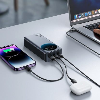 Joyroom JR-PBF05 Pro Ekstern Batteri, 30000mAh, 65W, QC + PD, 1 x USB-A - 2 x USB-C, Sort