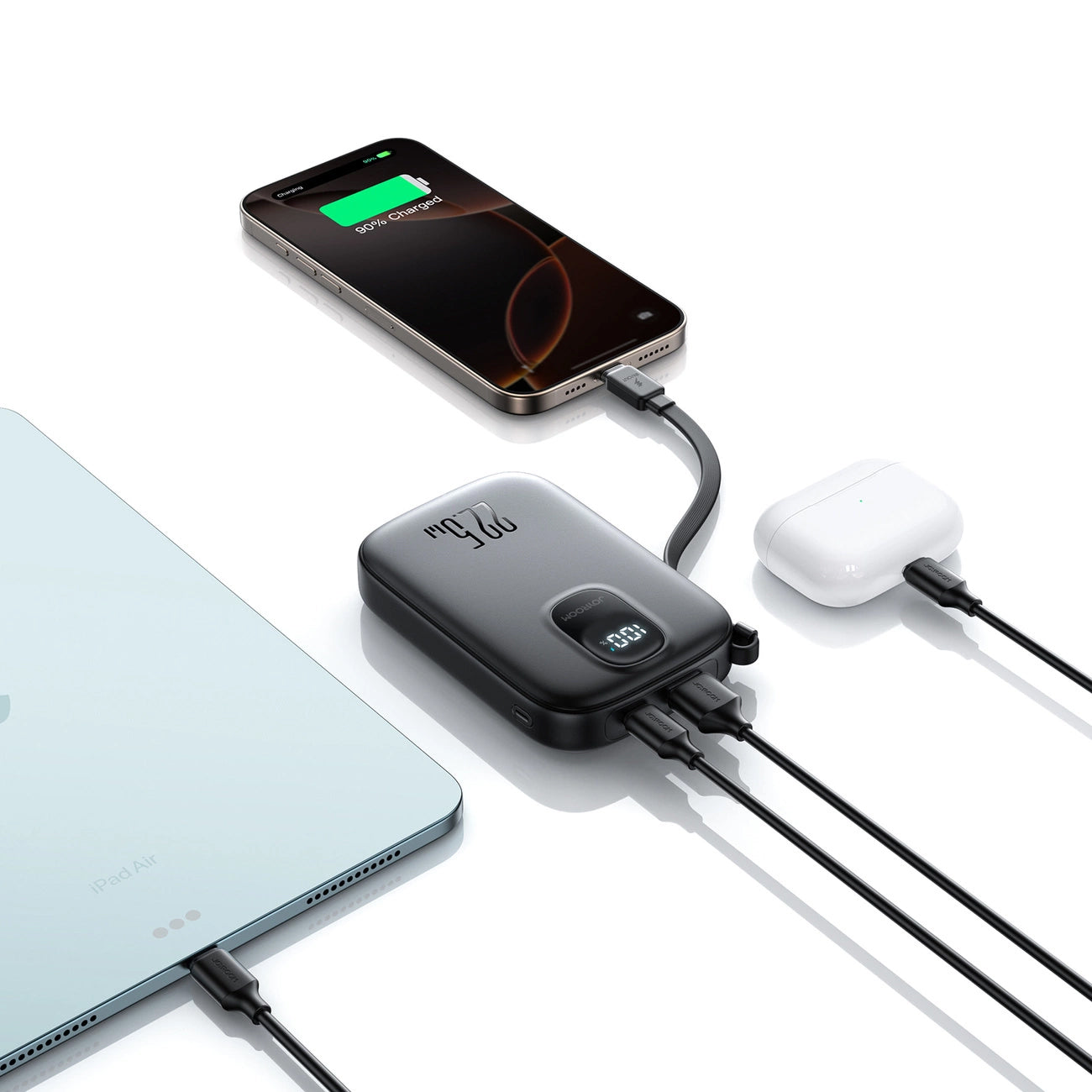Ekstern Batteri Joyroom JR-PBF17, 10000mAh, 22.5W, QC + PD, 1 x USB-A - 2 x USB-C, Sort