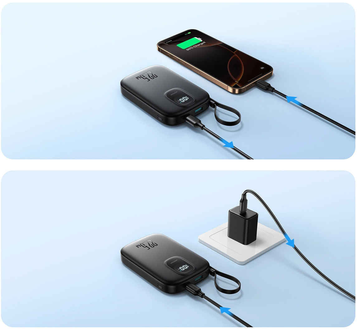 Ekstern Batteri Joyroom JR-PBF17, 10000mAh, 22.5W, QC + PD, 1 x USB-A - 2 x USB-C, Sort