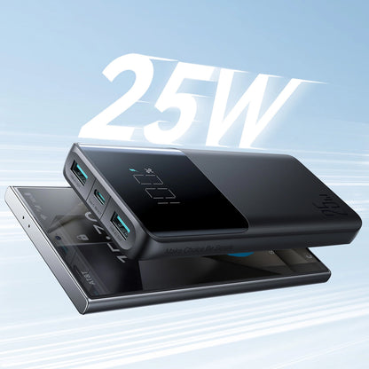 Ekstern batteri Joyroom JR-PBF20, 10000mAh, 25W, QC + PD, 1 x USB-C - 2 x USB-A, Sort