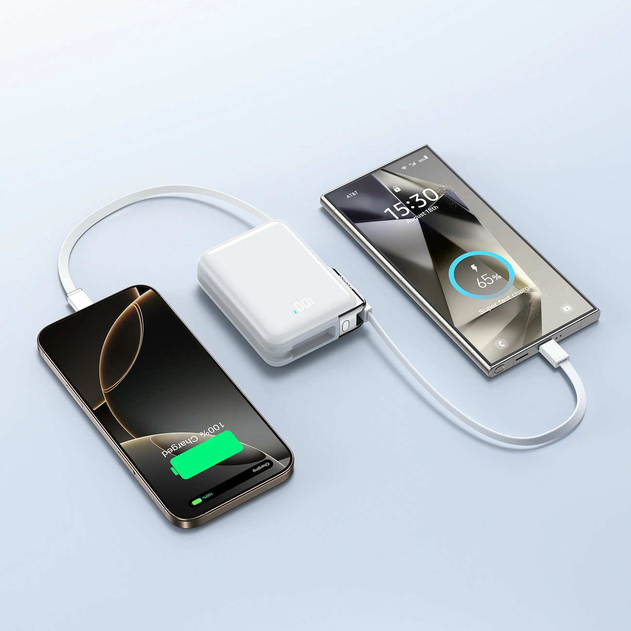 Ekstern batteri Joyroom JR-PBF27 Pro, 10000mAh, 30W, QC + PD, 1 x Lightning - 2 x USB-C, Hvid