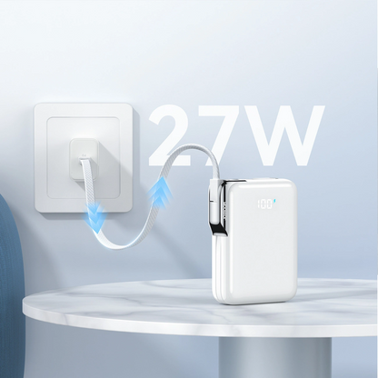 Ekstern batteri Joyroom JR-PBF27 Pro, 10000mAh, 30W, QC + PD, 1 x Lightning - 2 x USB-C, Hvid
