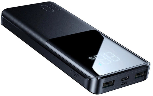 Ekstern batteri Joyroom JR-QP191, 10000mAh, 22.5W, QC + PD, 1 x USB-C - 2 x USB-A, Sort