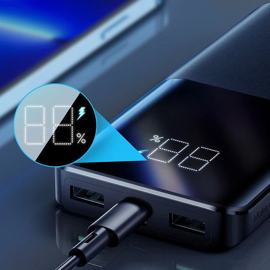 Ekstern batteri Joyroom JR-QP191, 10000mAh, 22.5W, QC + PD, 1 x USB-C - 2 x USB-A, Sort