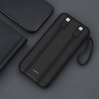 Ekstern batteri MaXlife MXPB-06, 10000mAh, 22.5W, QC + PD, 1 x Lightning - 2 x USB-A - 2 x USB-C, Sort