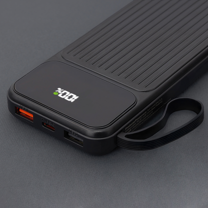 Ekstern batteri MaXlife MXPB-06, 10000mAh, 22.5W, QC + PD, 1 x Lightning - 2 x USB-A - 2 x USB-C, Sort