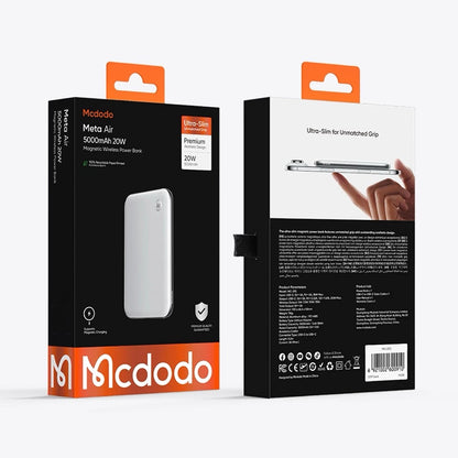 Trådløs Ekstern Batteri McDodo MC-2931 Meta Air, 5000mAh, 20W, PD + FQI, 1 x QI - 1 x USB-C, Sort