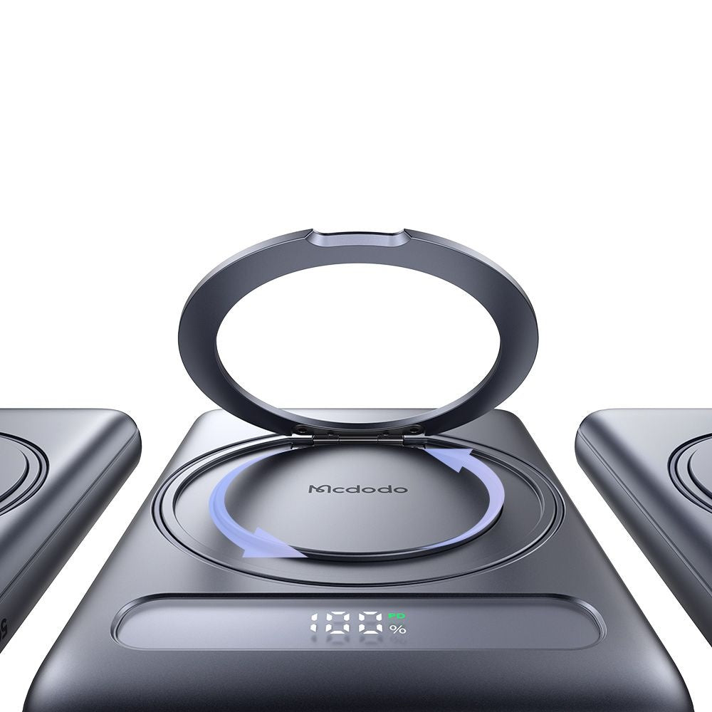 Ekstern trådløs batteri McDodo MC-8361 Meta, 5000mAh, 20W, PD + FQI, 1 x QI - 1 x USB-C, Grå