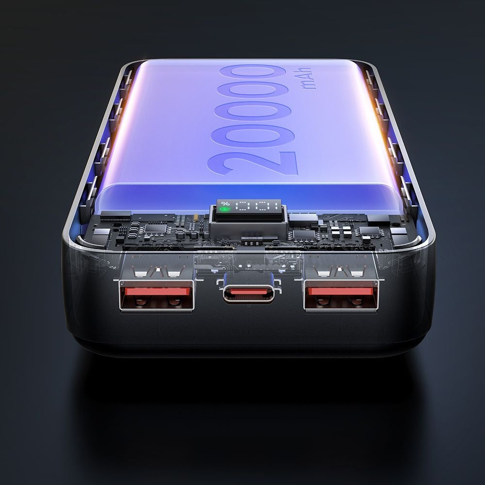 Ekstern batteri McDodo MC-4230, 20000mAh, 22.5W, QC + PD, 2 x USB-A - 1 x USB-C, Sort