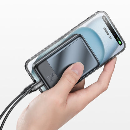 Ekstern Trådløs Batteri McDodo MC-5021 Ambilight, 20000mAh, 20W, PD + FQI, 1 x QI - 1 x USB-C, Sort