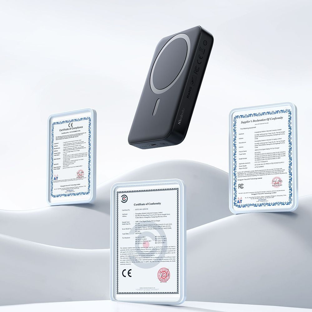 Ekstern trådløs batteri McDodo MC-5931 Ambilight, 10000mAh, 30W, PD + FQI, 1 x QI - 1 x USB-C, Sort