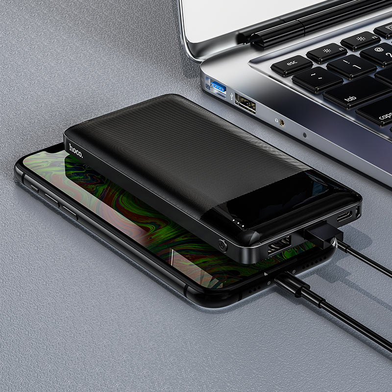 Ekstern Batteri HOCO J72, 10000mAh, 10W, 2 x USB-A, Sort