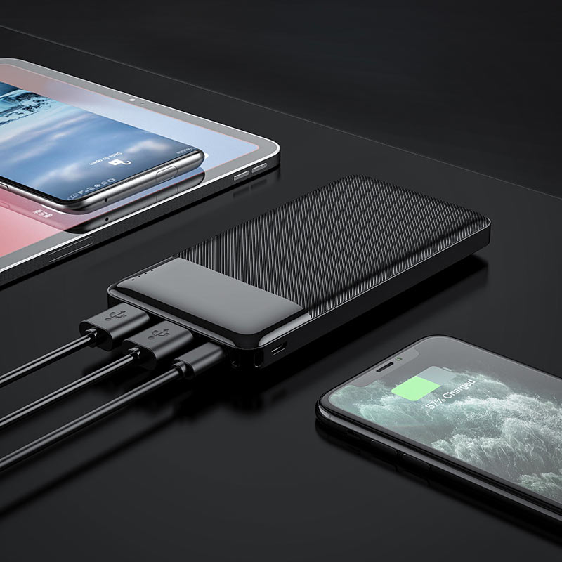 Ekstern Batteri HOCO J72, 10000mAh, 10W, 2 x USB-A, Sort