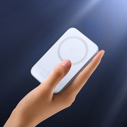 Joyroom JR-W020 Wireless External Battery, 10000mAh, 20W, QC + PD + FQI, 1 x QI - 1 x USB-A - 1 x USB-C, White