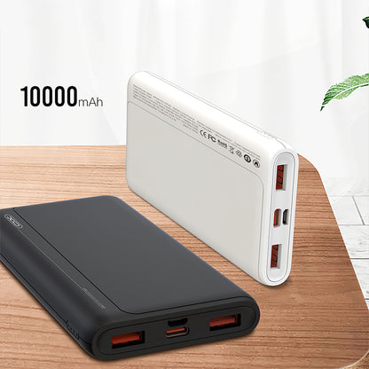 Ekstern batteri XO Design PR127, 20000mAh, 22.5W, QC + PD, 1 x USB-C - 2 x USB-A, Sort