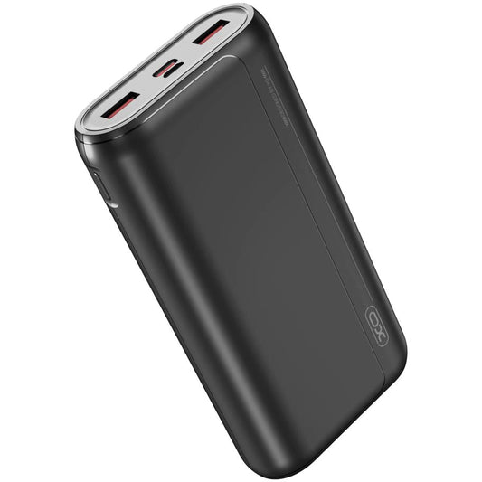 Ekstern batteri XO Design PR127, 20000mAh, 22.5W, QC + PD, 1 x USB-C - 2 x USB-A, Sort