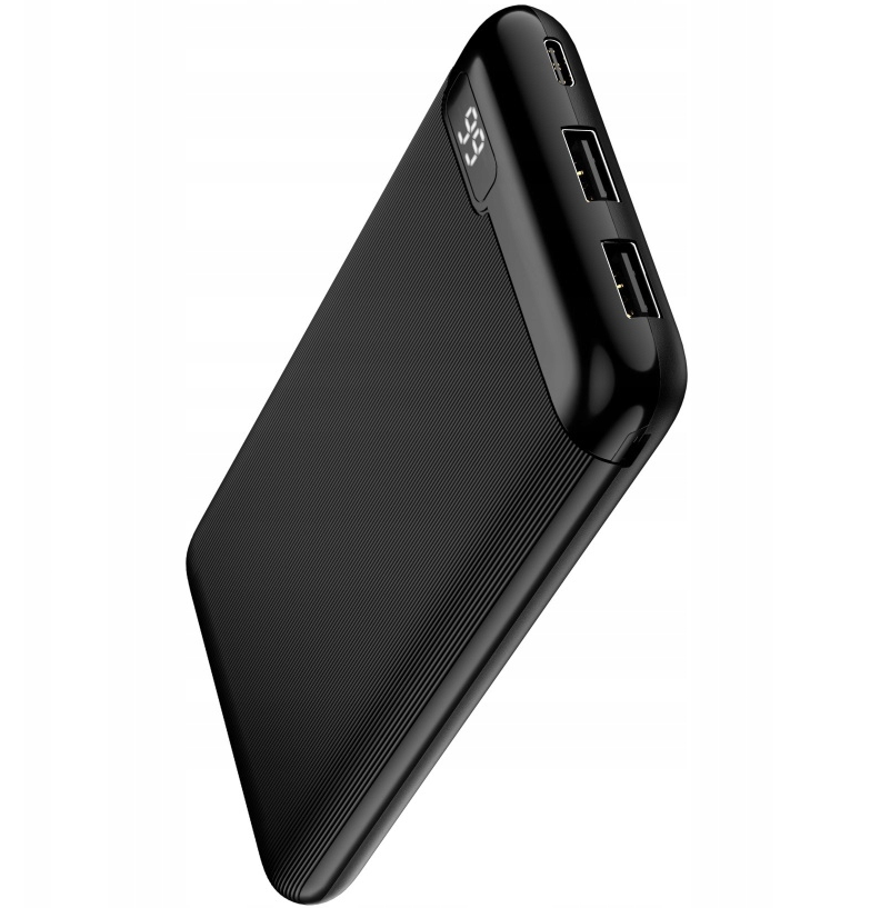 Ekstern batteri Setty SPBL-10, 10000mAh, 10W, 2 x USB-A, Sort