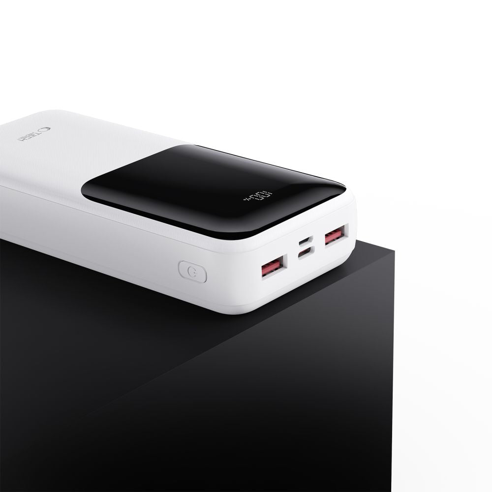 Ekstern batteri Tech-Protect PB02, 20000mAh, 22.5W, QC + PD, 1 x USB-C - 2 x USB-A, Hvid