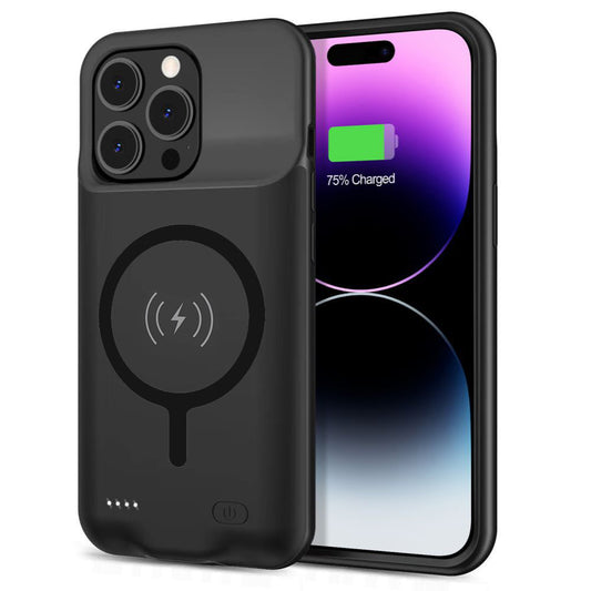 Eksternt Batteri Etui Type Trådløs Techsuit Power Pro Battery til Apple iPhone 15 Pro Max, 8500mAh, Sort