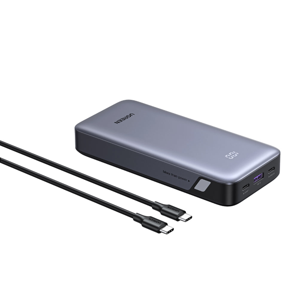 UGREEN Nexode PB532 External Battery (55989B), 20000mAh, 30W, QC + PD, 1 x USB-A - 2 x USB-C, Gray