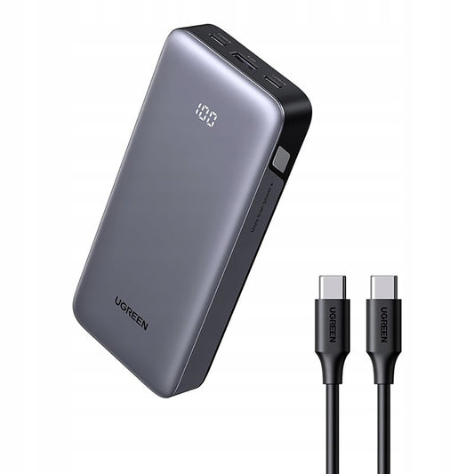 UGREEN Nexode PB532 External Battery (55989B), 20000mAh, 30W, QC + PD, 1 x USB-A - 2 x USB-C, Gray