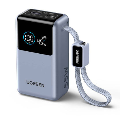 Ekstern Batteri UGREEN Nexode Pro PB727 (75701B), 10000mAh, 55W, QC + PD, 1 x USB-A - 2 x USB-C, Grå