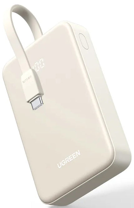 Ekstern Batteri UGREEN PB521, 20000mAh, 30W, QC + PD, 1 x USB-A - 2 x USB-C, Hvid