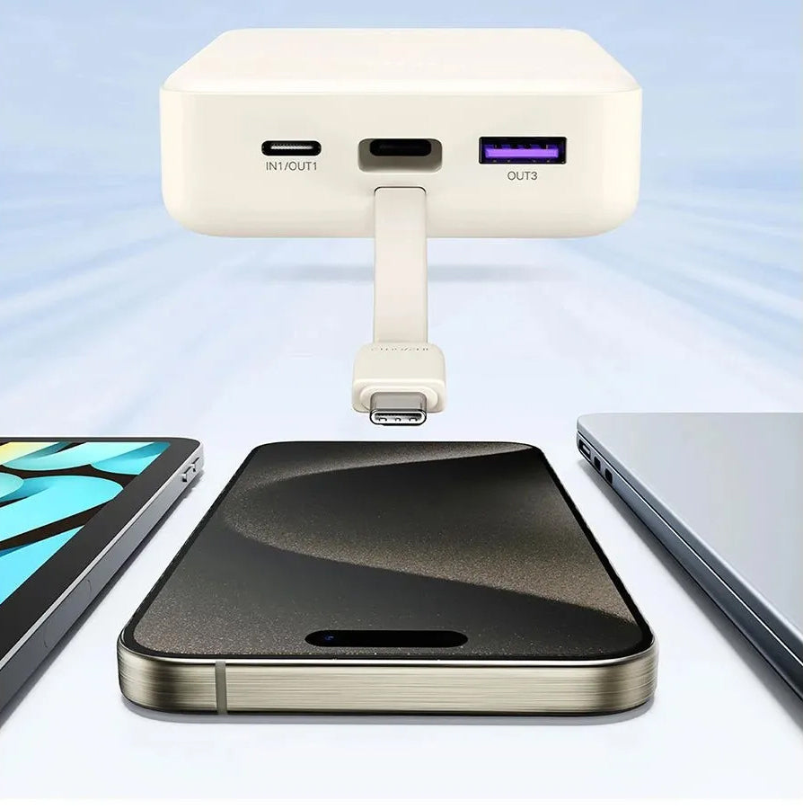 Ekstern Batteri UGREEN PB521, 20000mAh, 30W, QC + PD, 1 x USB-A - 2 x USB-C, Hvid