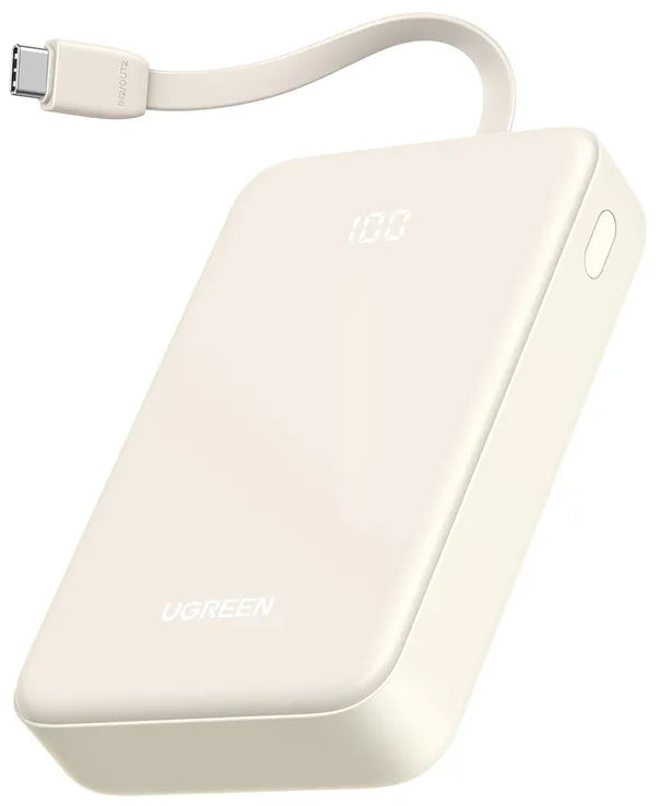 Ekstern Batteri UGREEN PB521, 20000mAh, 30W, QC + PD, 1 x USB-A - 2 x USB-C, Hvid