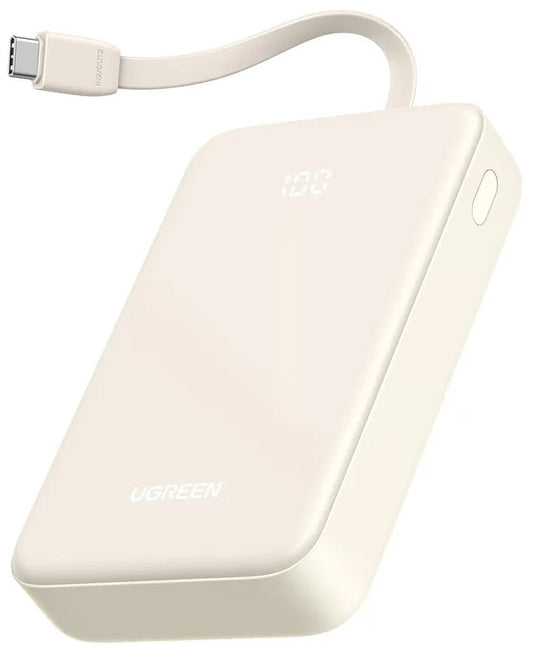 Ekstern Batteri UGREEN PB521, 20000mAh, 30W, QC + PD, 1 x USB-A - 2 x USB-C, Hvid